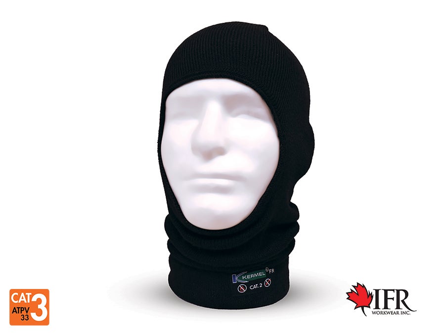 Kermel Fine Rib Knitted FR Balaclava - Black KBJ-58