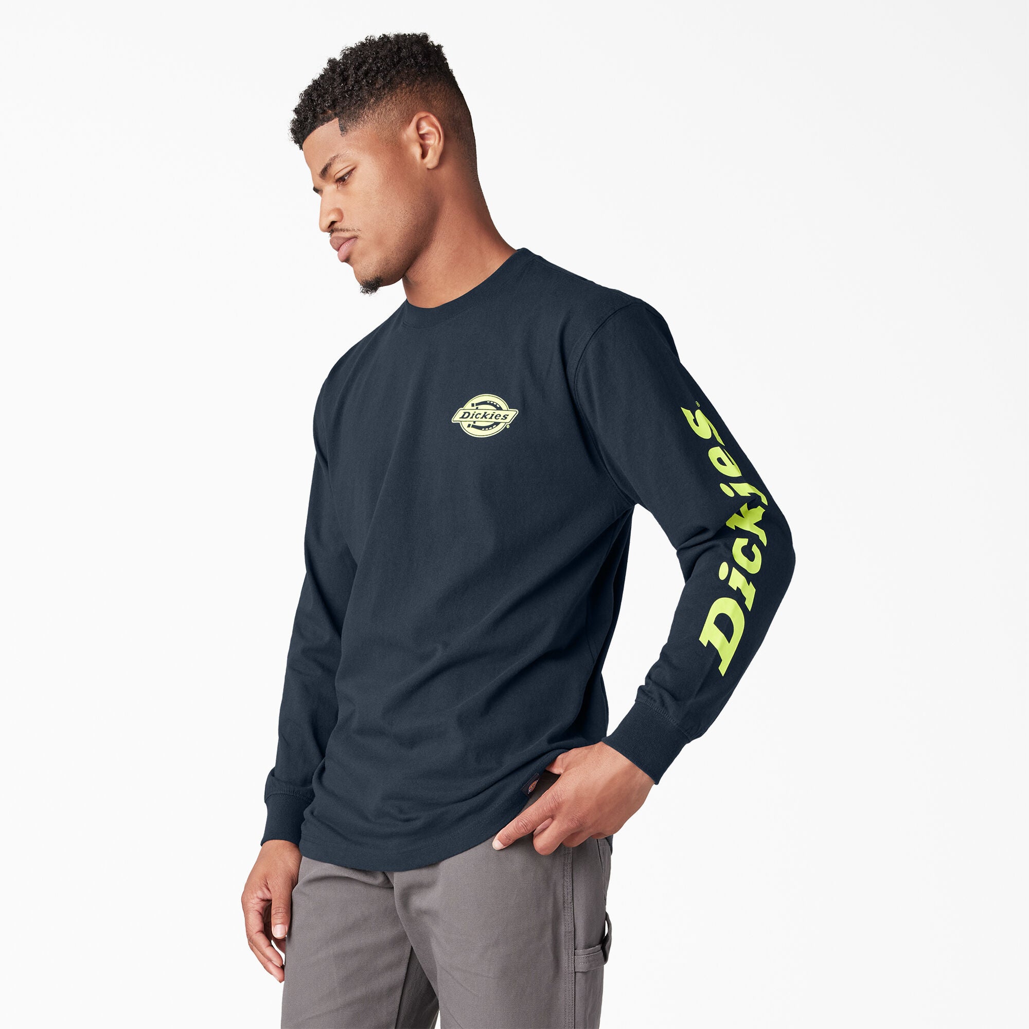 Dickies L/S Single Color Logo Chest Graphic Tee