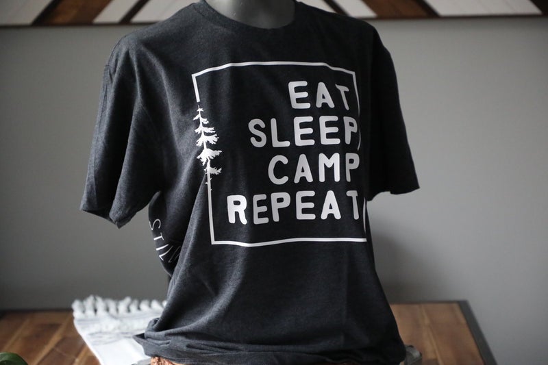 Eat.Sleep.Camp. Repeat Unisex Tee
