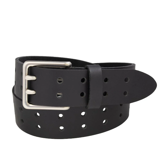 Grizzly 38mm Double Perforated Prong Belt, Black