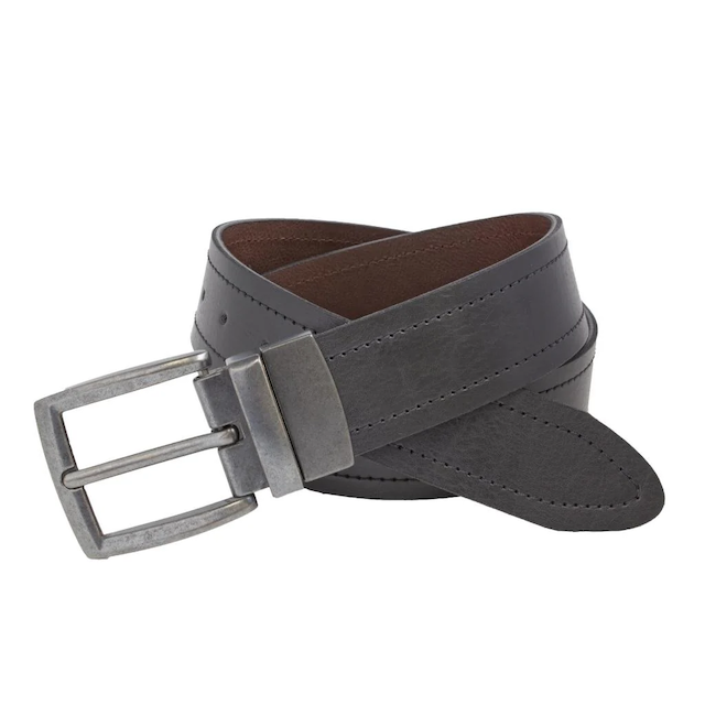 Grizzly 40mm Stitched Reversible Black/Dk Brown Belt