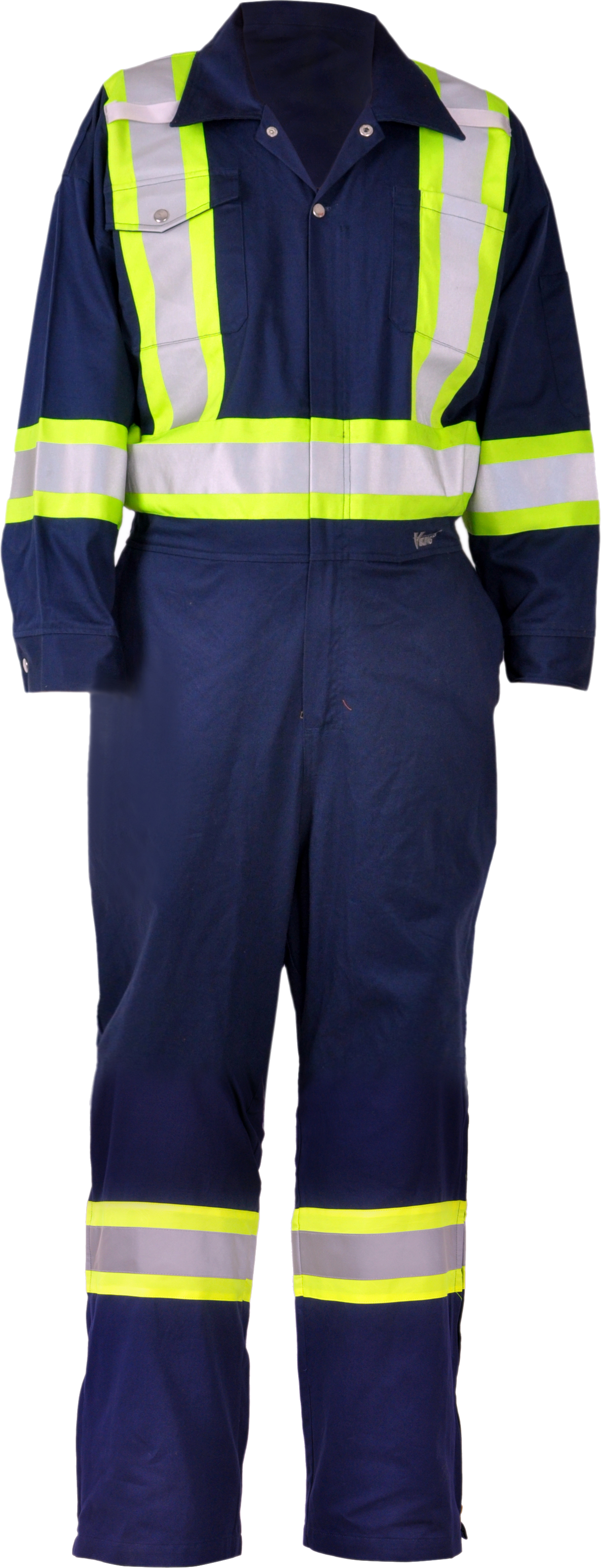 Viking® 270 GSM (8oz/yd²) Industrial Washing Grade Coverall - 4" Vi-brance® Safety Stripes