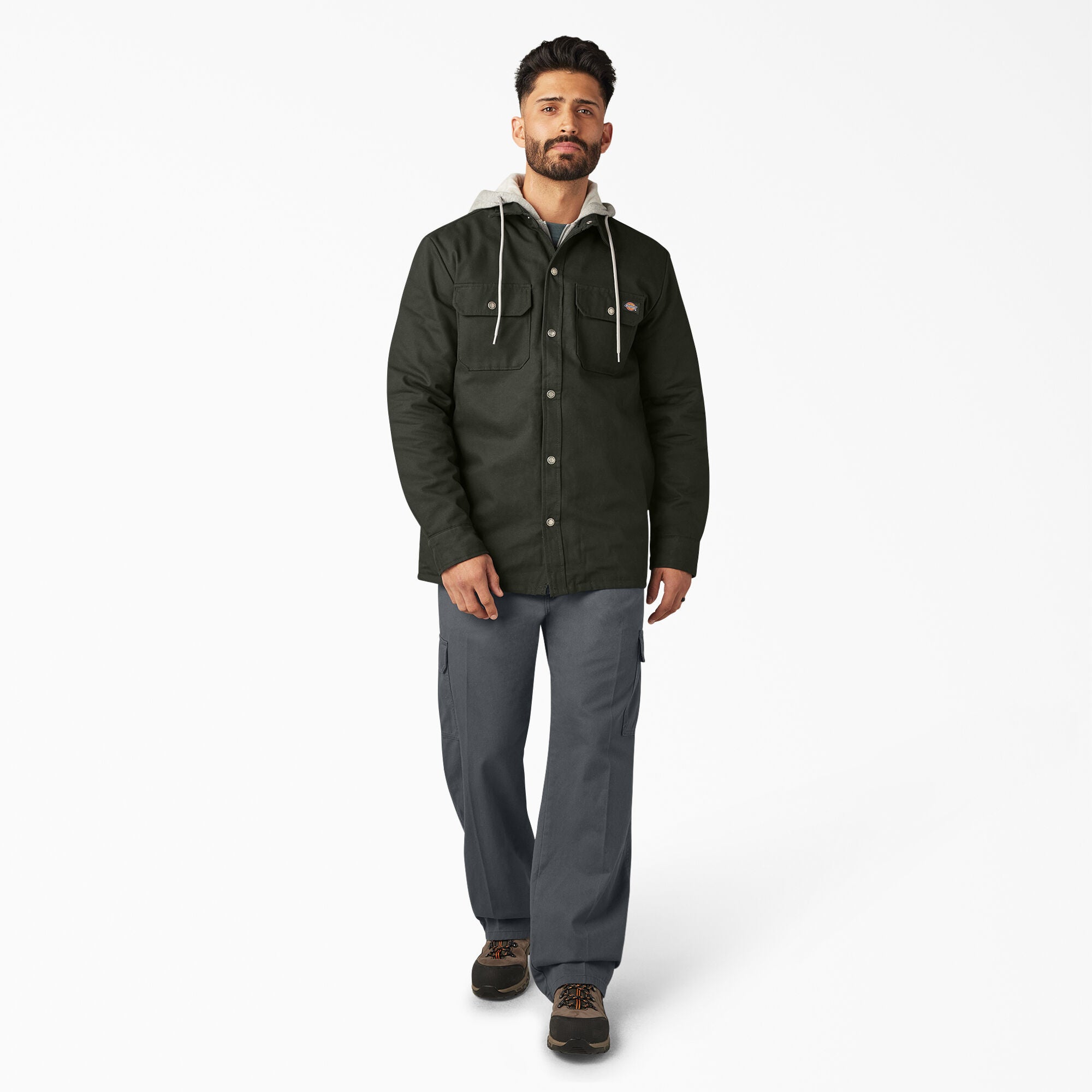Dickies Mens Relaxed Fit Icon Hooded Dck Qltd Shirt Jacket
