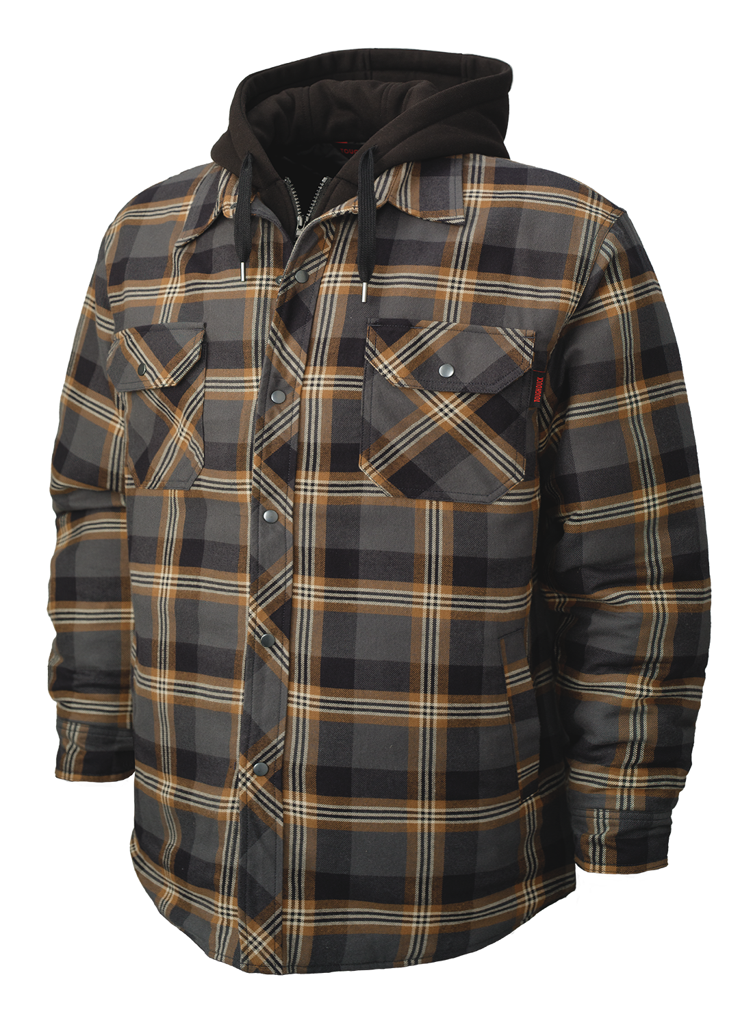 Quilt Lined Hooded Flannel Jac Shirt Fooler Front