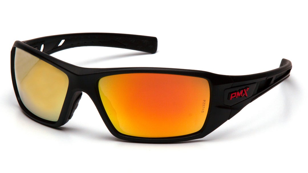 Pyramex Safety -Velar- Black/Red Frame/Ice Orange Mirror Lens