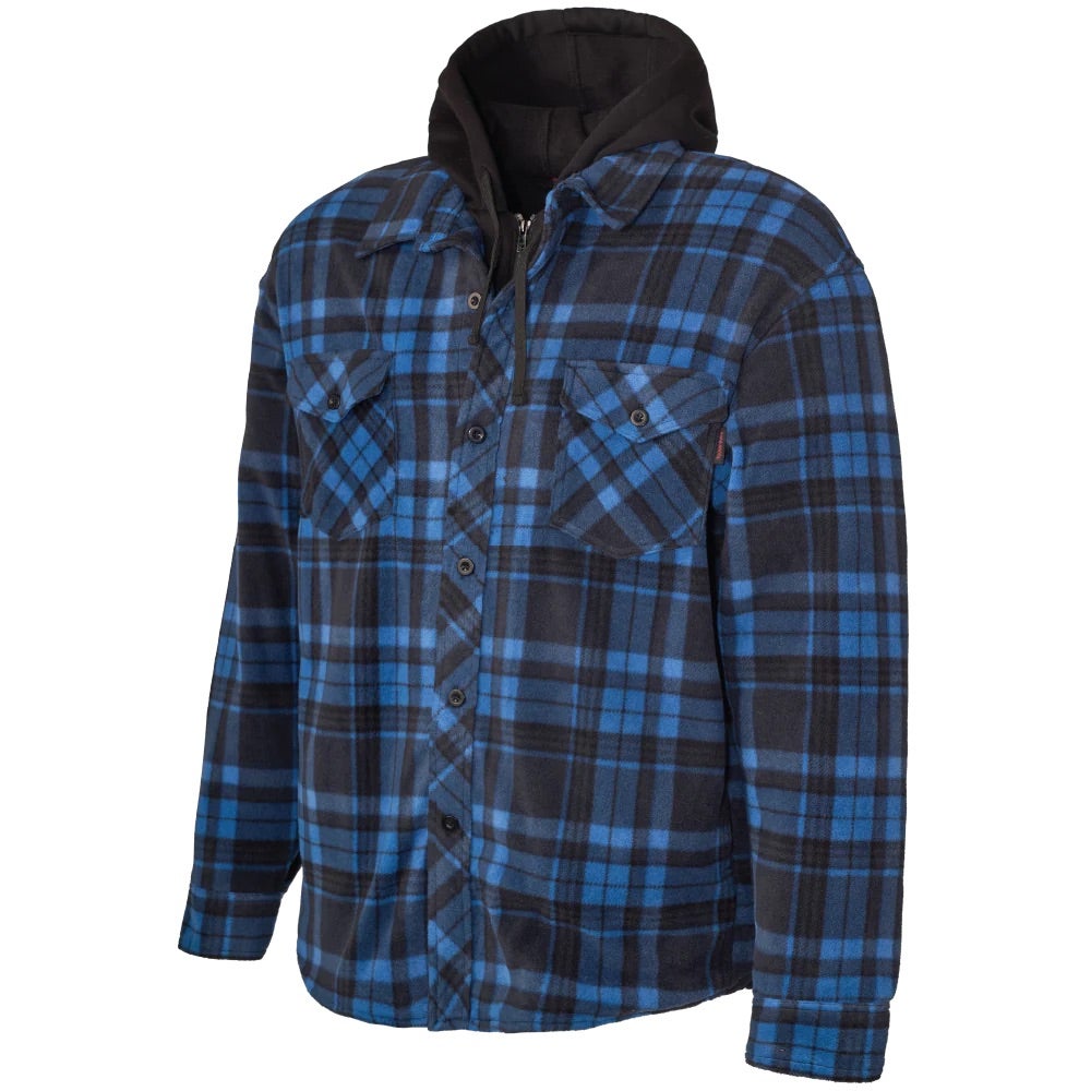 Tough Duck Men's Fleece Shirt with Berber/Blue Plaid WS161